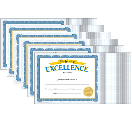 TREND ENTERPRISES Certificate of Excellence Classic Certificates, 30 Per Pack, PK6 T11301